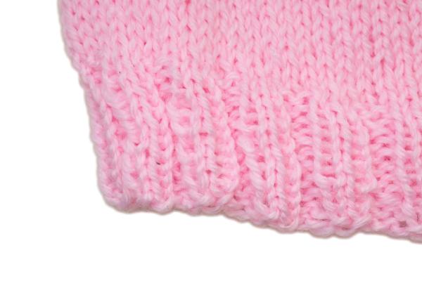 Hand knitted baby cap in pink with a head circumference of 38 cm 14,96 inch
